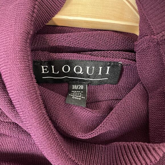 Eloquii Sheer Lightweight Turtleneck Sweater Size‎ 18/20 Lot of 2 Purple Gray - Picture 2 of 13